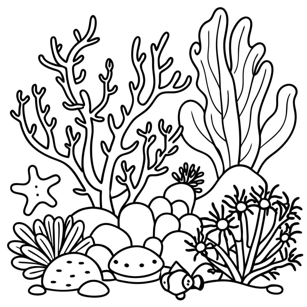 Ocean Oasis Coloring Pages vector