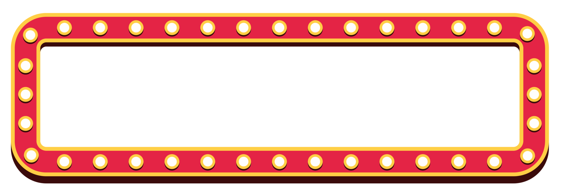 Retro lightbox billboard template, Rectangle banner advertising, Movie theater light frames. png