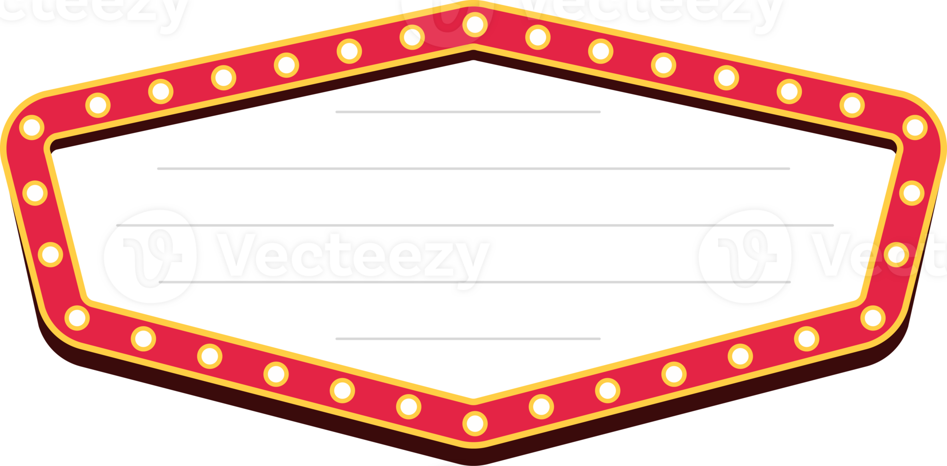 Retro lightbox billboard template, Hexagon banner advertising, Movie theater light frames. png