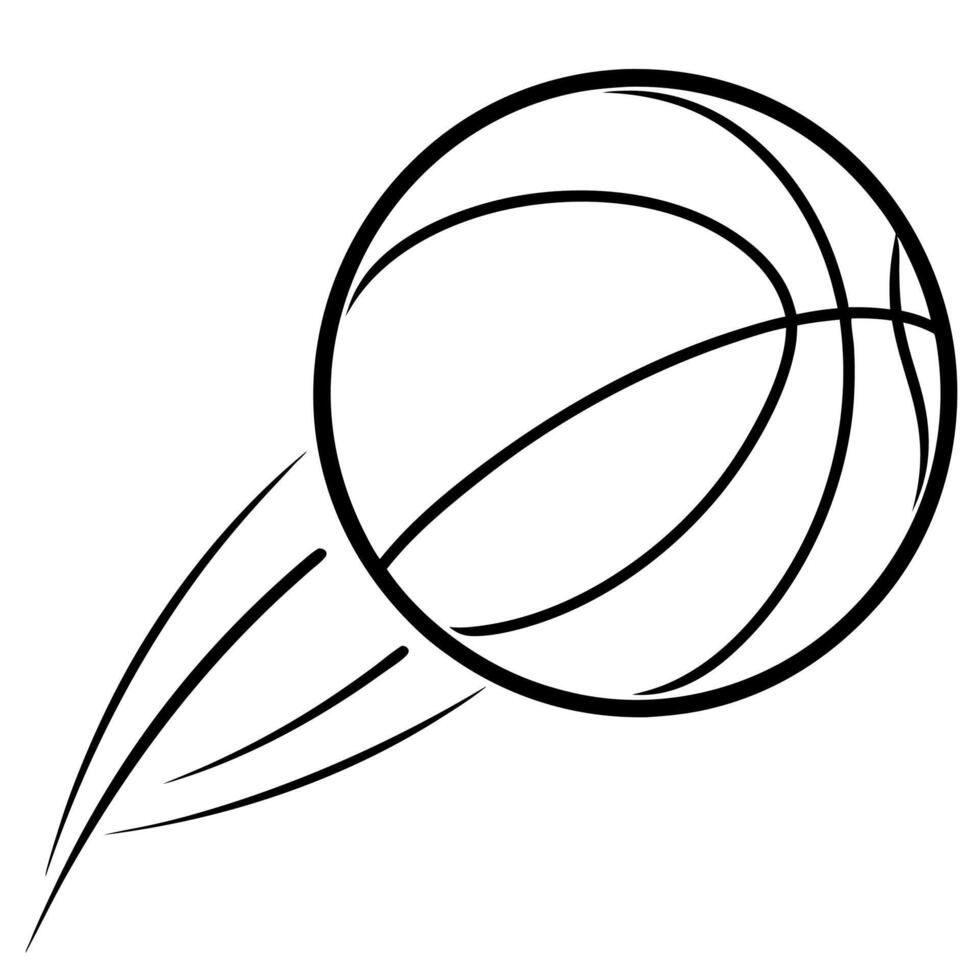 Basketball Coloring Page Colored Illustration vector