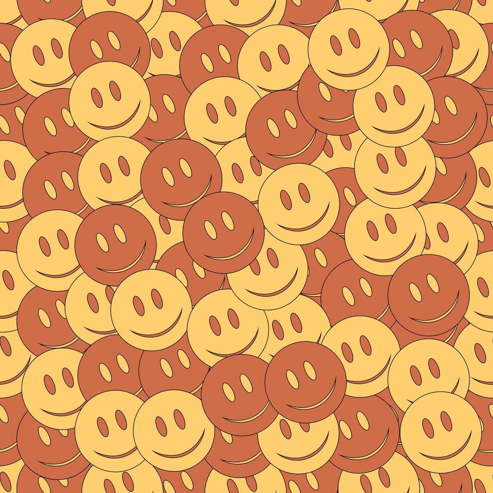 2000s pattern. y2k background. Seamless pattern. Seamless background with smiling face. Emoji background. Smile icon texture. vector