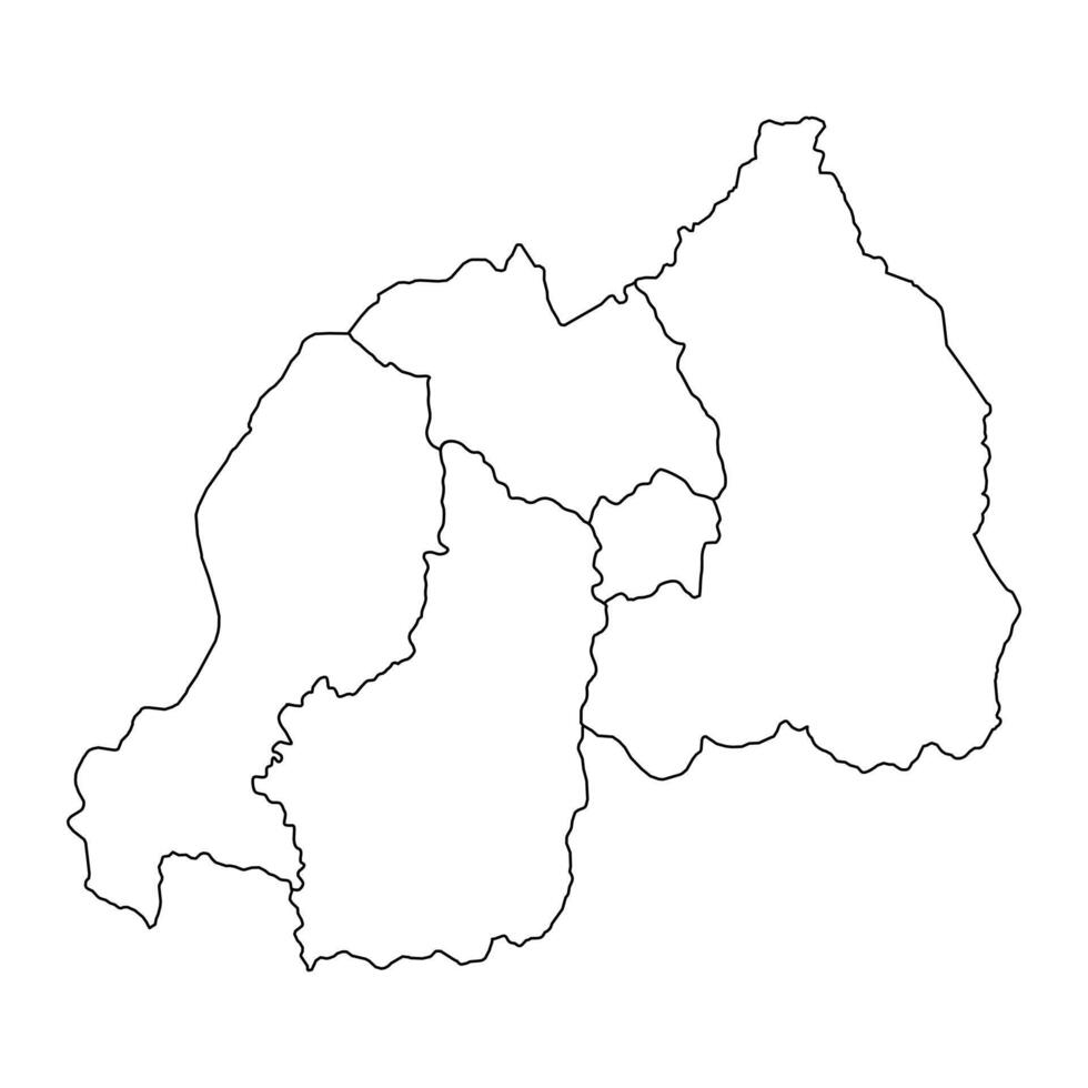 Rwanda with map administrative divisions. illustration. vector