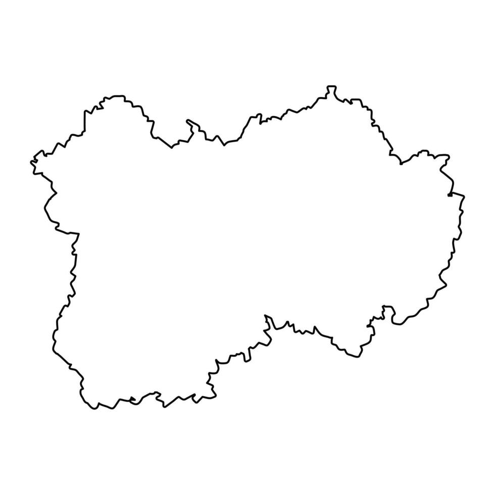Kaluga Oblast map, administrative division of Russia. illustration. vector