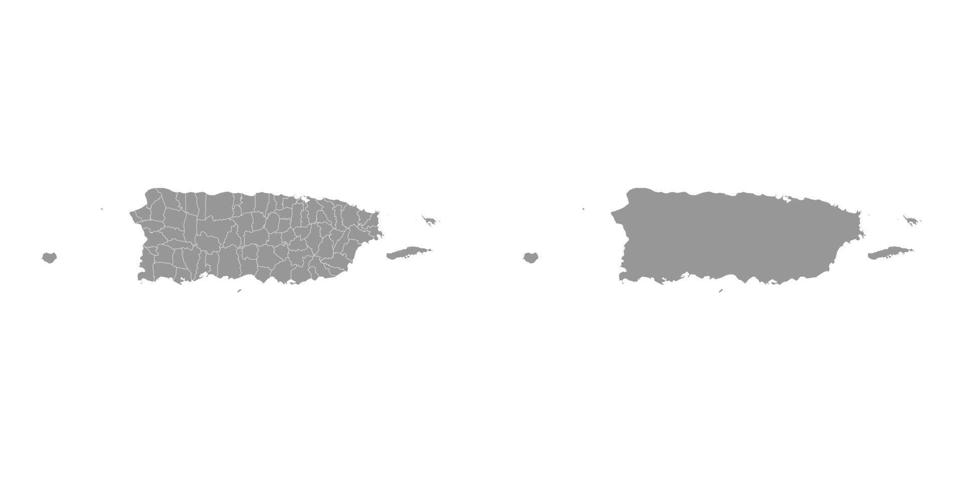 Puerto Rico map with administrative divisions. illustration. vector