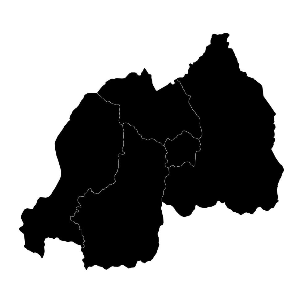 Rwanda with map administrative divisions. illustration. vector