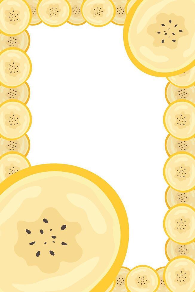 Pieces of banana slice snack. Topical resh banana slice cut fruit. National Banana Day vector