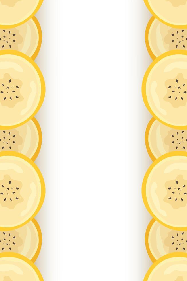 Pieces of banana slice snack. Topical resh banana slice cut fruit. National Banana Day vector