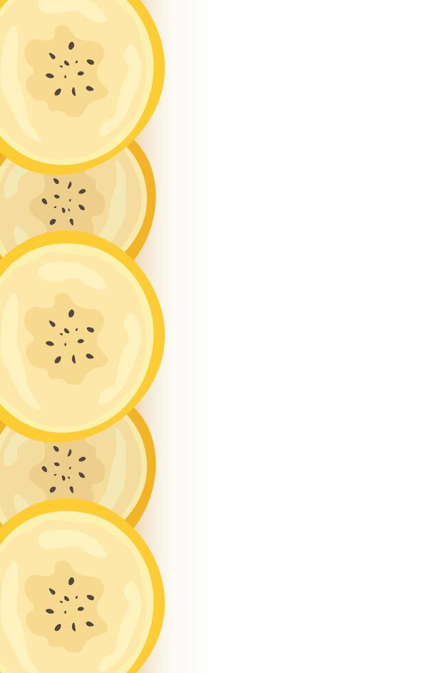 Pieces of banana slice snack. Topical resh banana slice cut fruit. National Banana Day vector