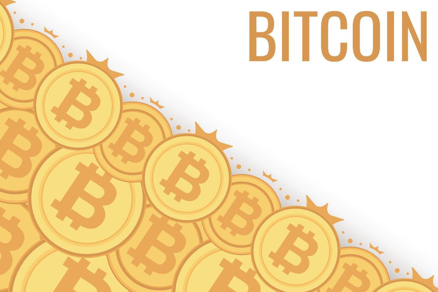 Bitcoin frame. Golden cryptocurrency bit coin. Electronic money symbol. Blockchain bitcoin border. vector