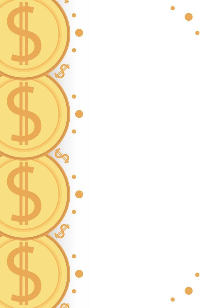 Frame of gold coins dollar cents. Realistic money seamless border coin gold vector