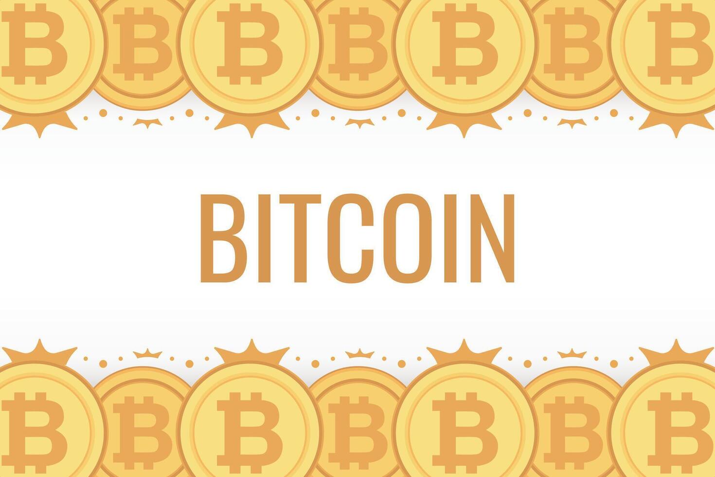 Bitcoin frame. Golden cryptocurrency bit coin. Electronic money symbol. Blockchain bitcoin border. vector
