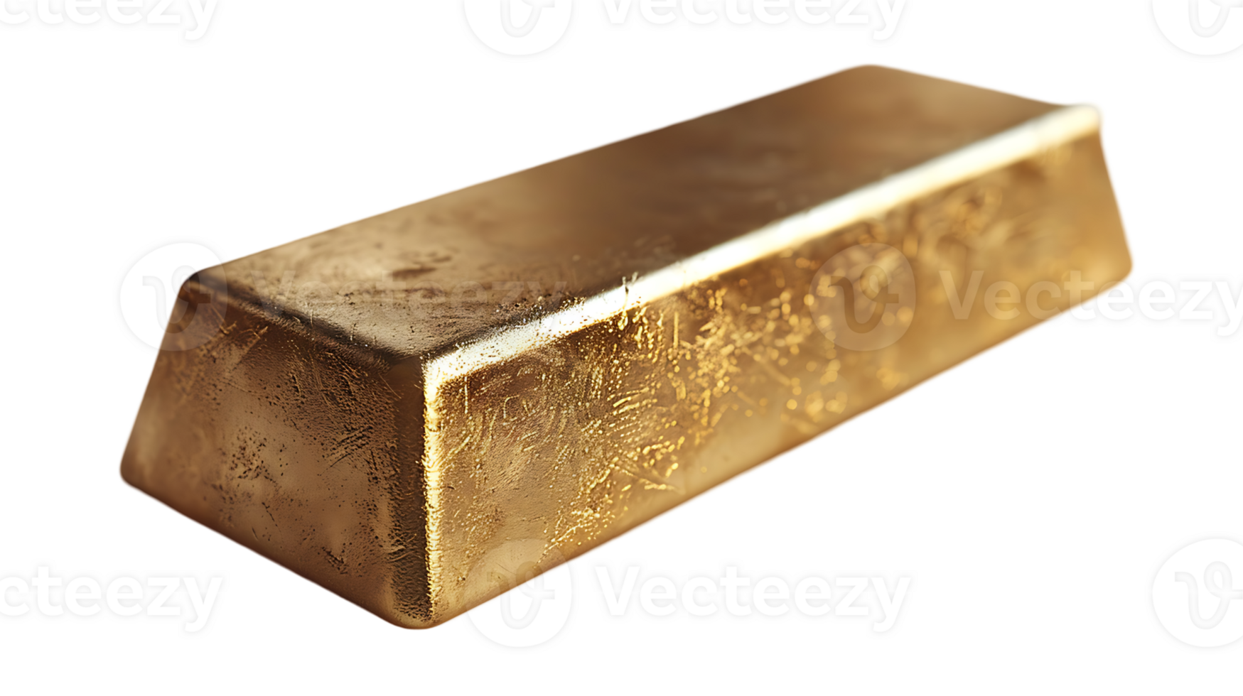 Gold ingot on a transparent background png