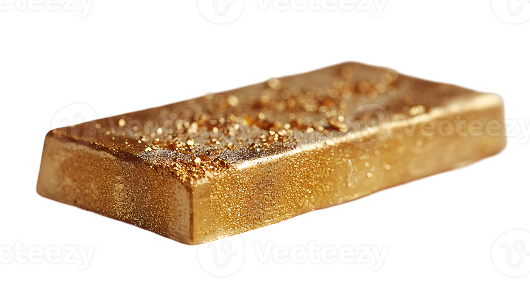Gold ingot on a transparent background png