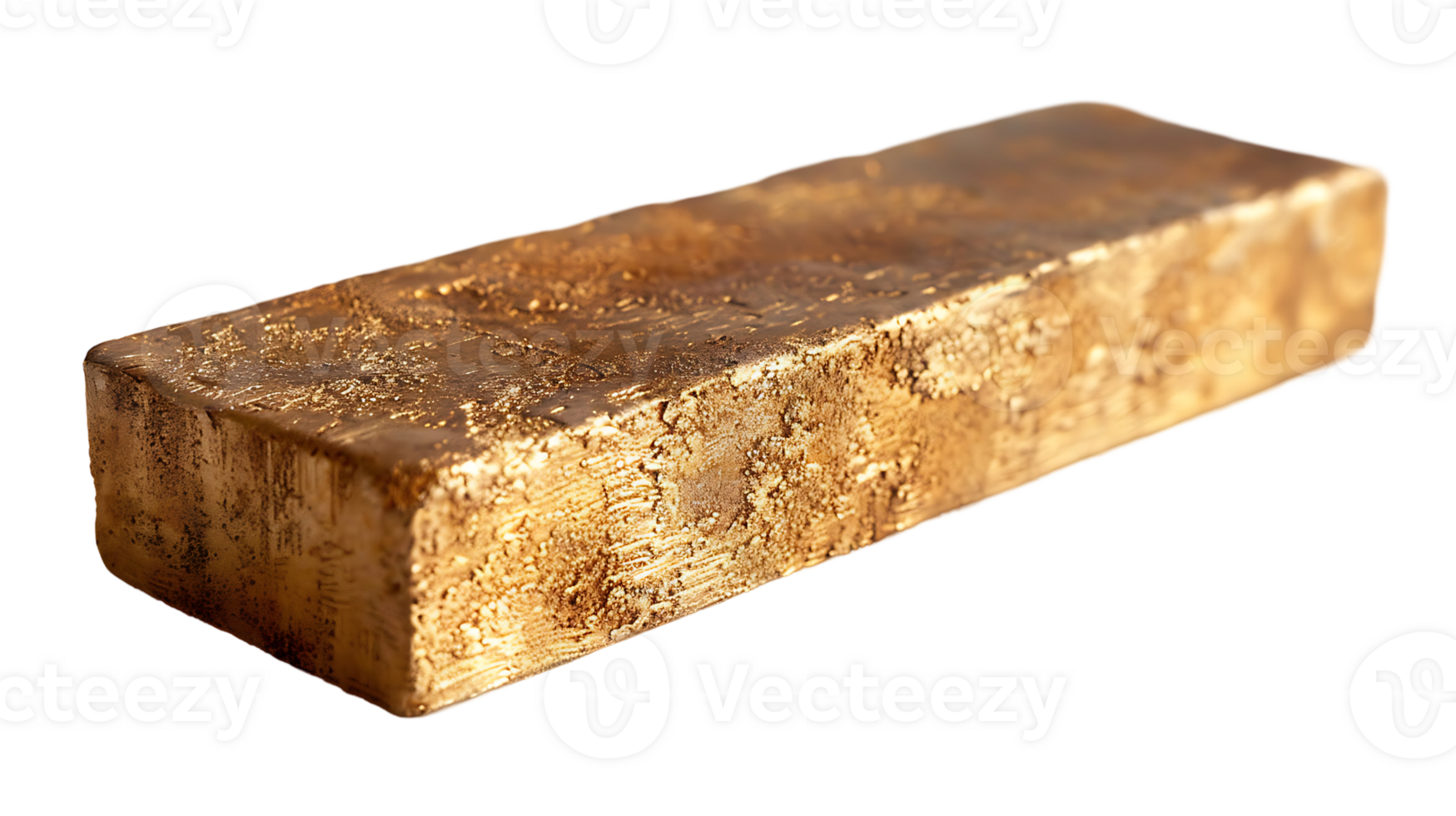 Gold ingot on a transparent background png