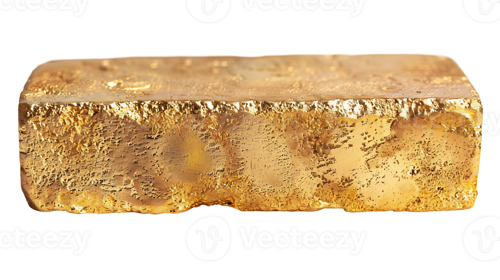 Gold ingot on a transparent background png