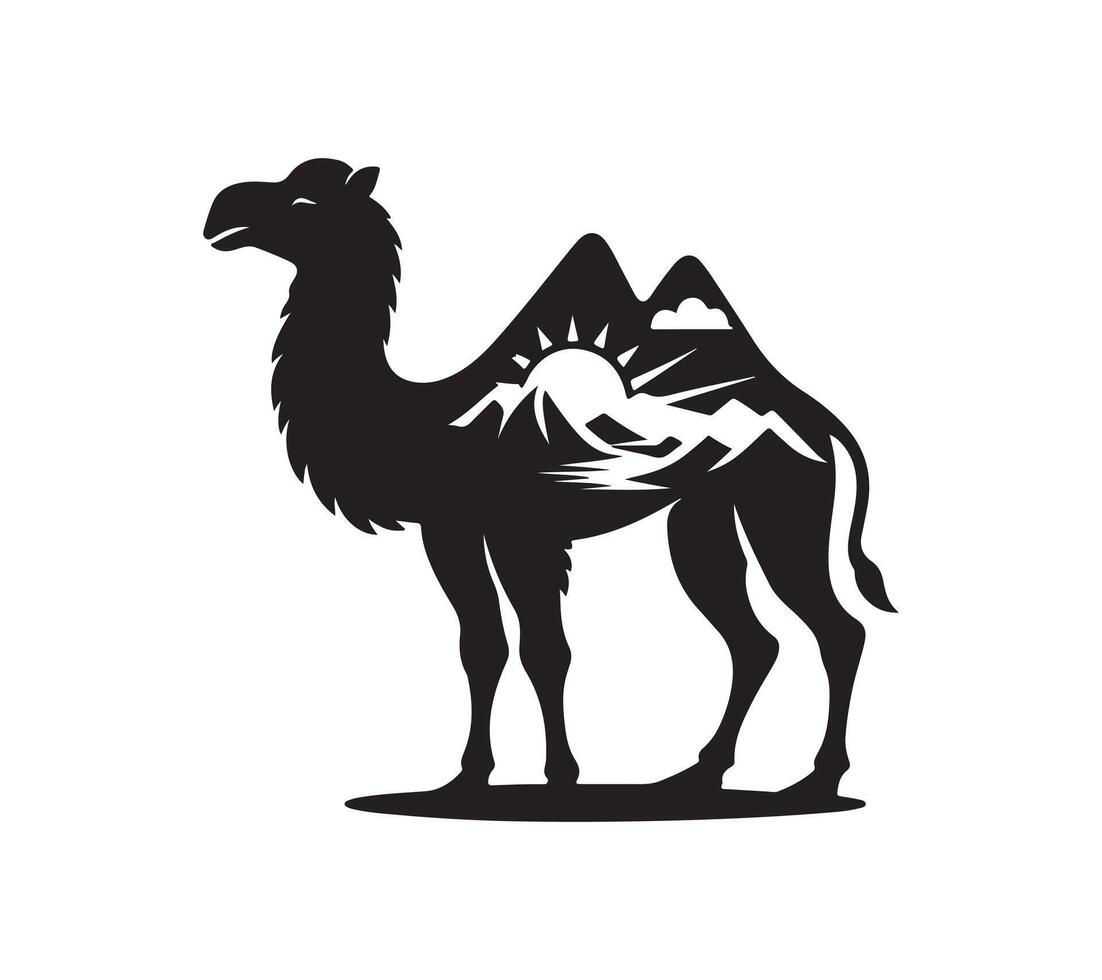camel silhouette art vector