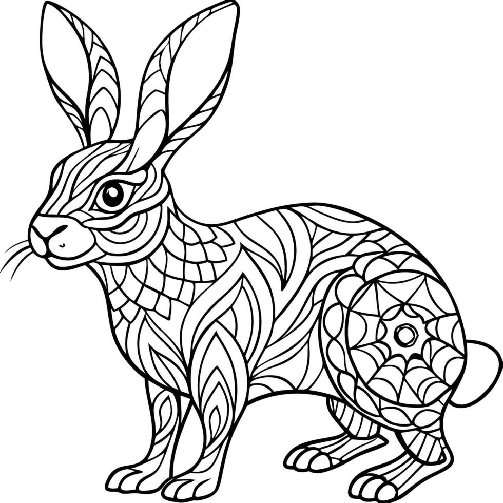 animal mandala coloring pages for stress relief vector