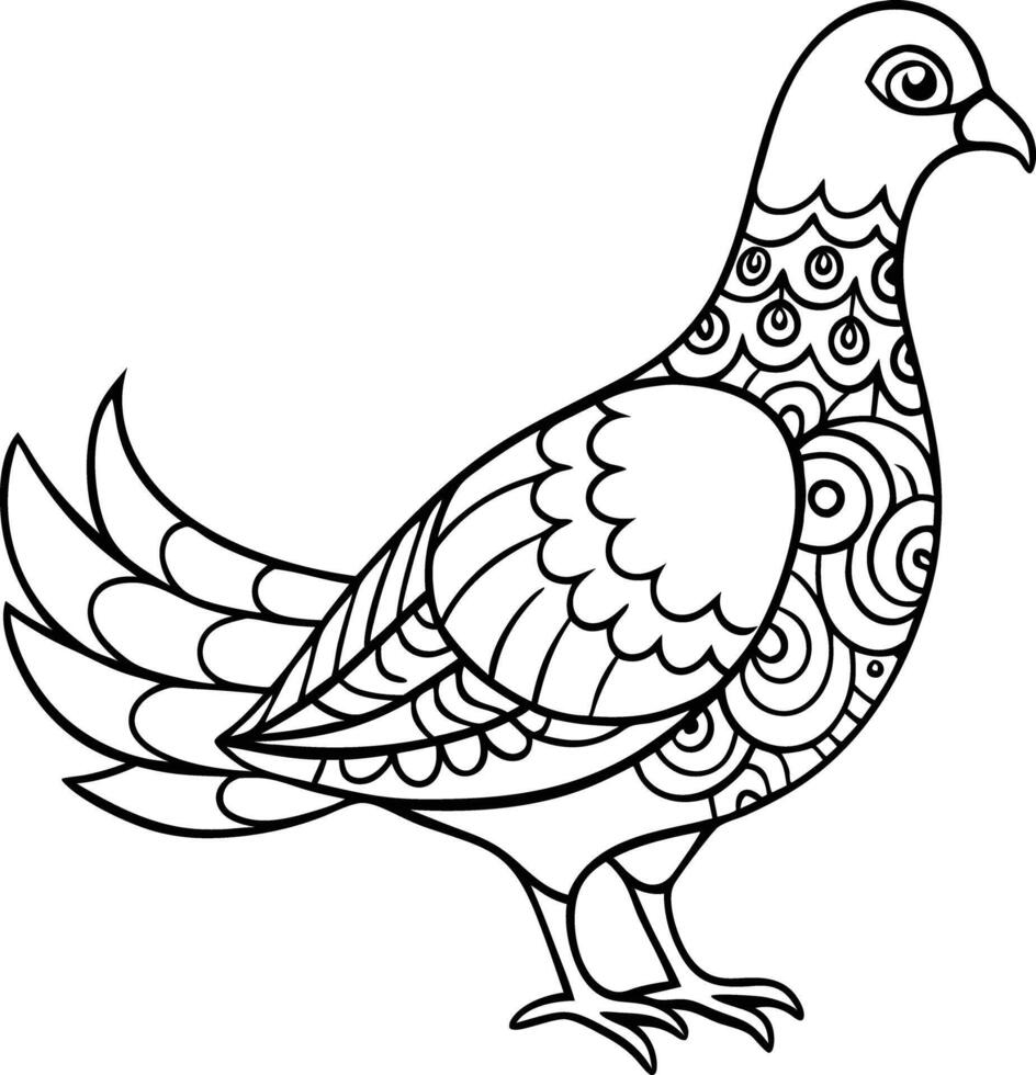 animal mandala coloring pages for stress relief vector