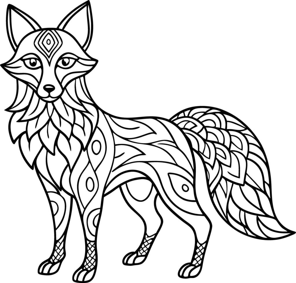 animal mandala coloring pages for stress relief vector