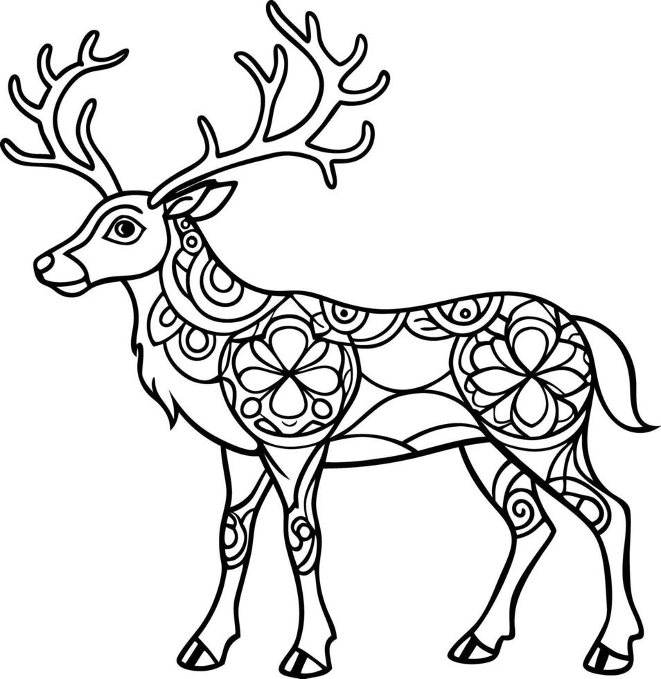animal mandala coloring pages for stress relief vector