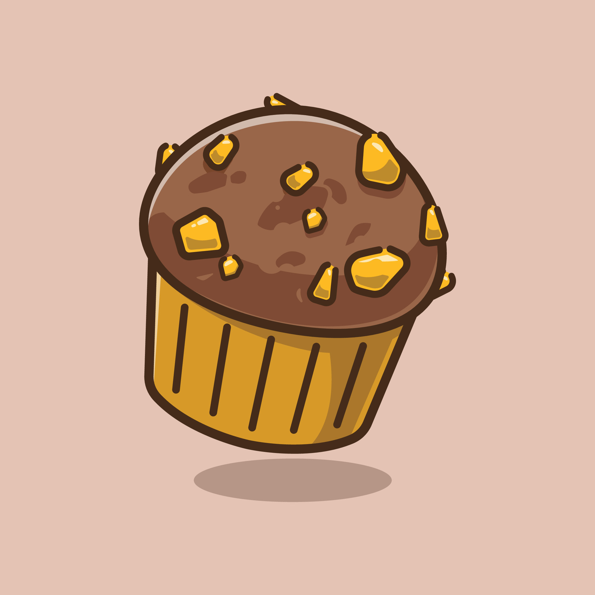 Delicious Chocolate Brownies Cartoon . Food and Beverages Illustration