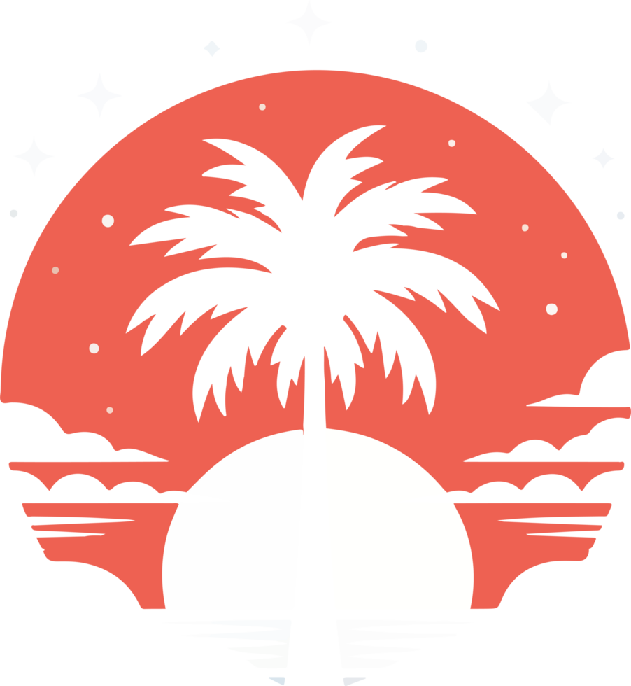 Tropical Sunset with Palm Tree png