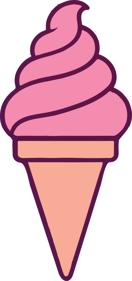 Minimalist Pink Ice Cream Cone png