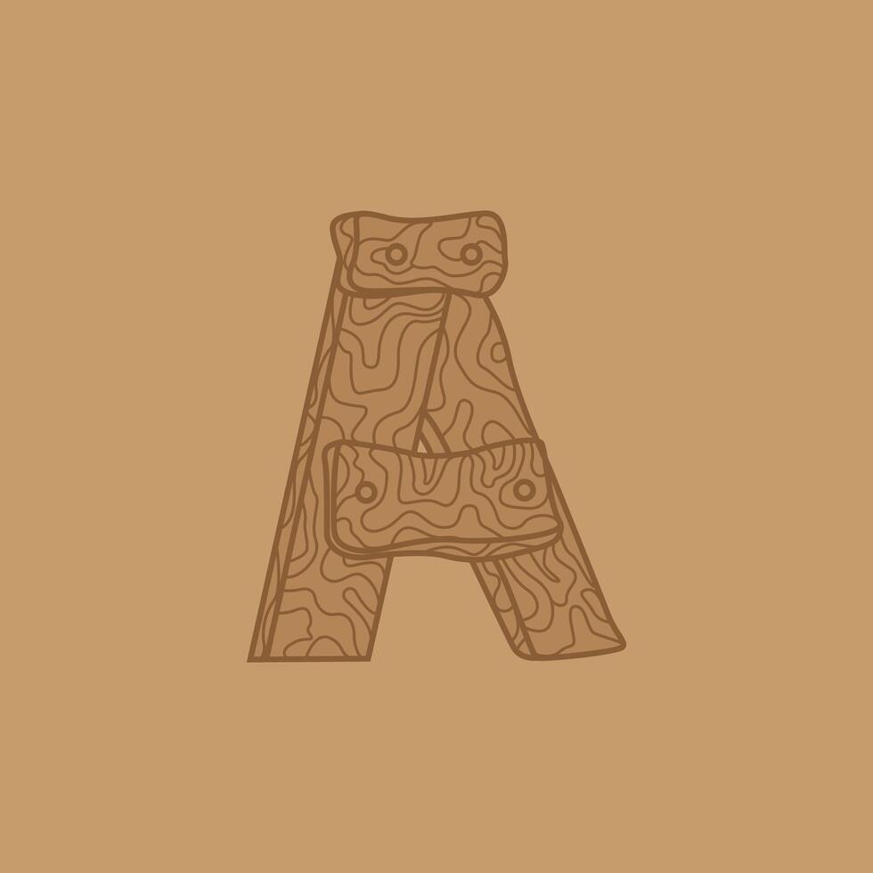 Concept logo design with wooden plank ideas vector