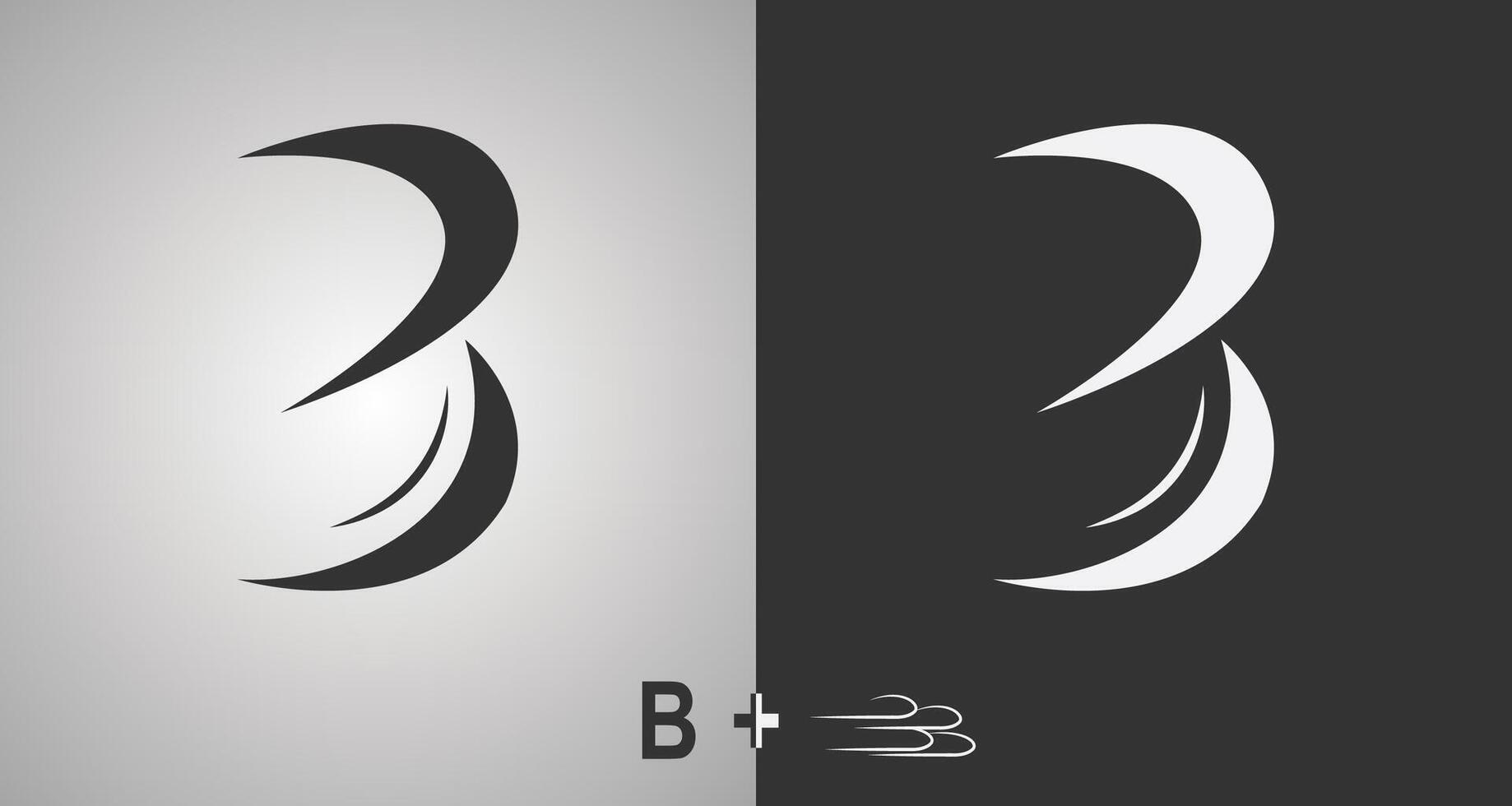 Logo design with the concept of the letter b with a gust of wind vector