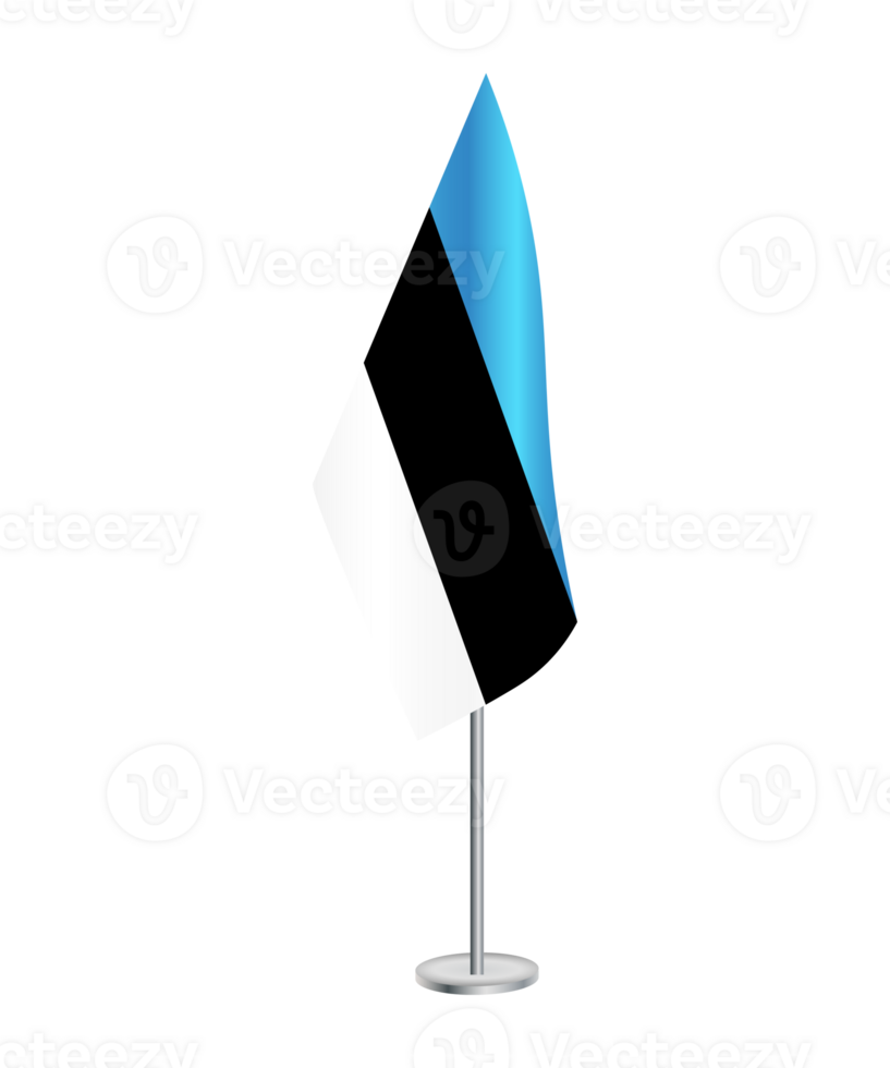 Flag of Estonia with silver pole png