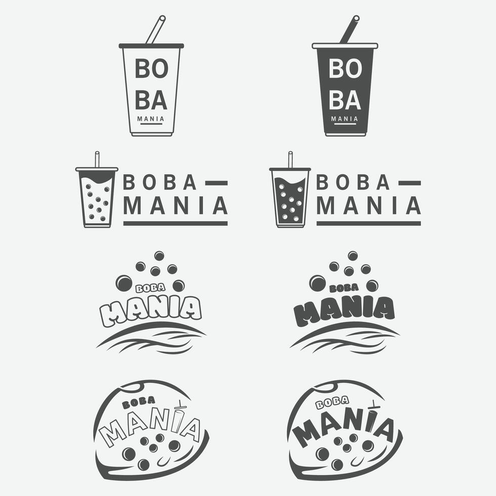 Logo design for boba and thai tea bundle vector