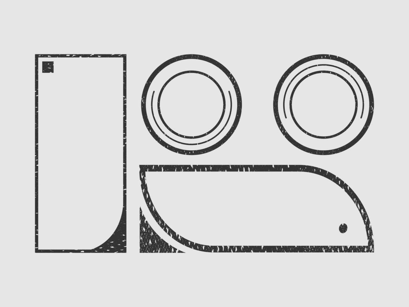 Hand drawn illustration of frame with grunge texture on gray background vector