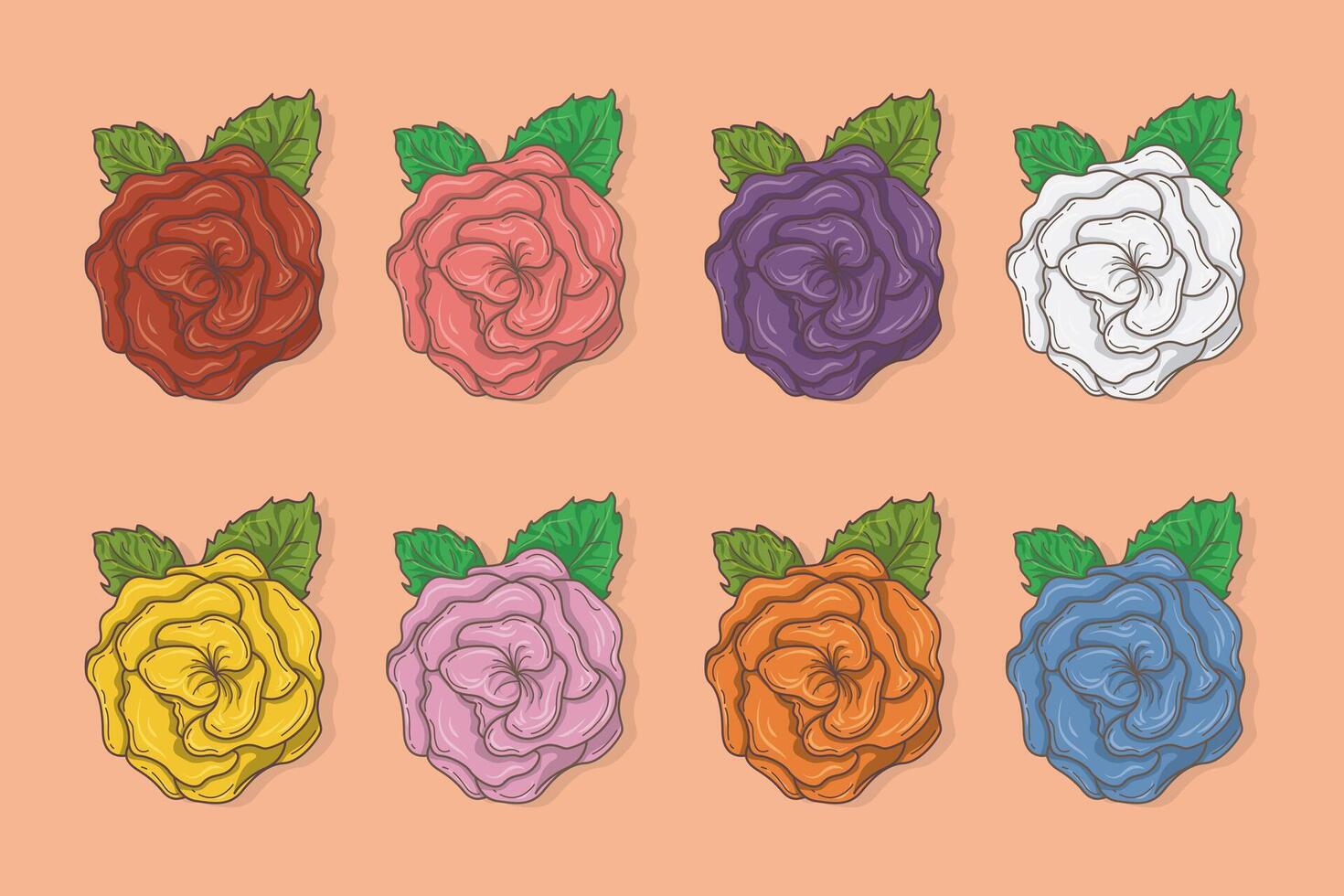 Illustration of colorful roses on peach background vector