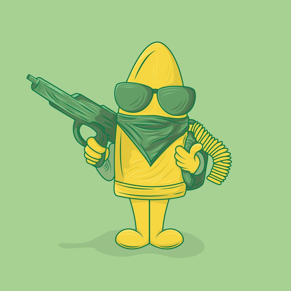 Character illustration adapted from rifle bullets vector