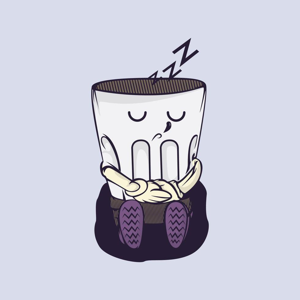 Character of the glass falling asleep vector