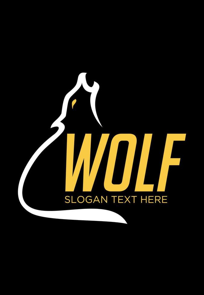 initial wolf concept idea logo design vector