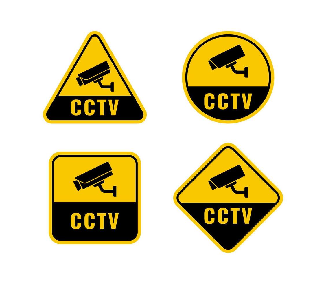 CCTV security camera sticker isolated onwhite background. vector