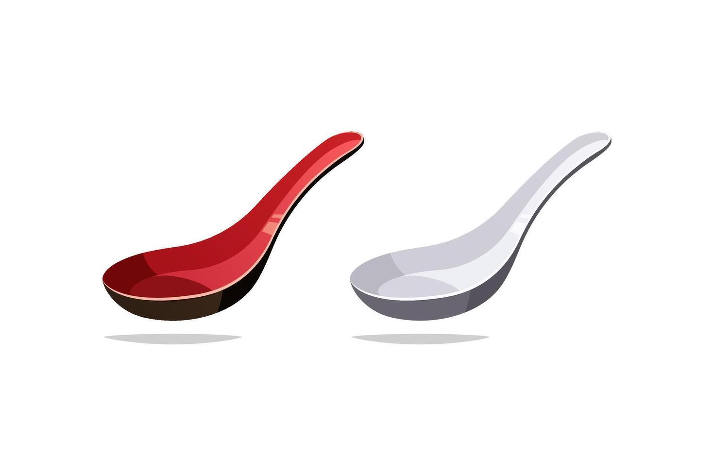 Soup spoon isolated on white background. vector