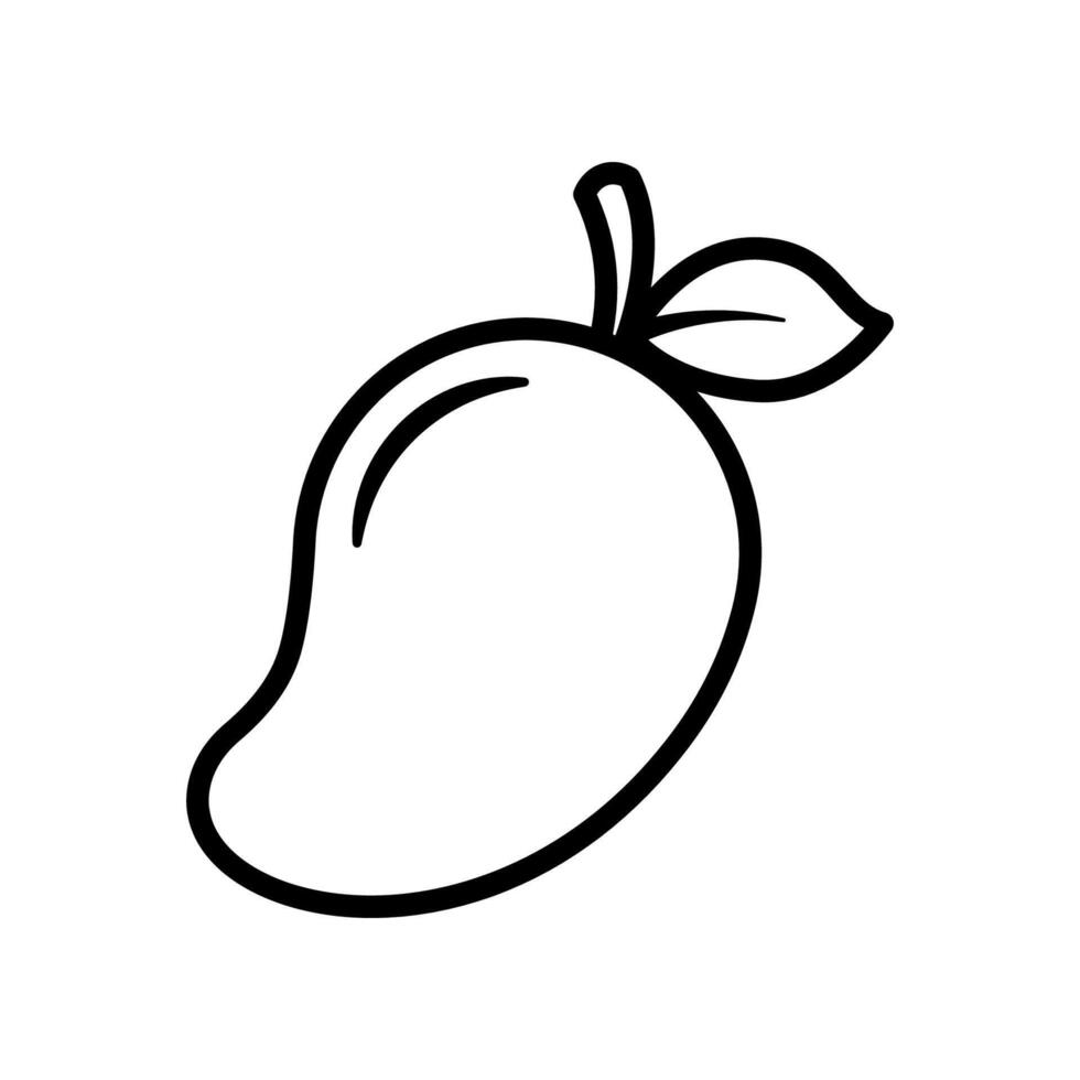 Mango line icon isolated on white background. vector