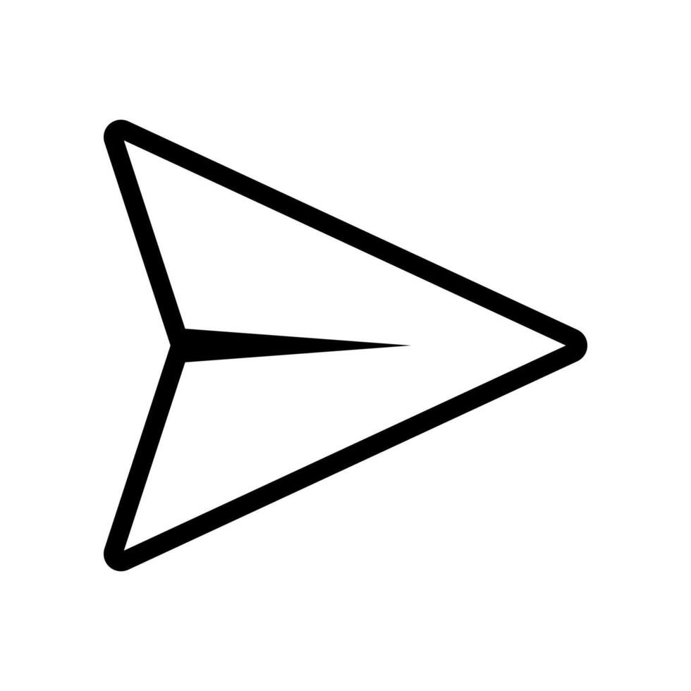 Send message line icon isolated. Paper plane symbol. vector