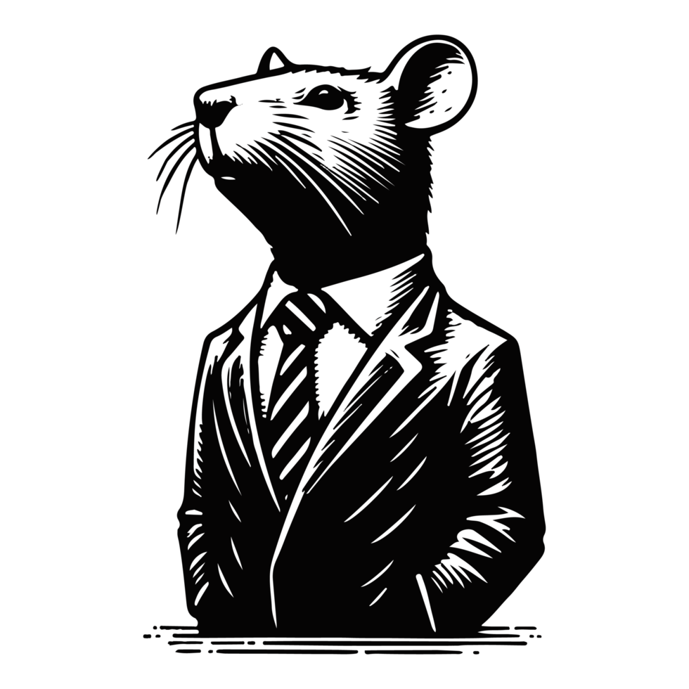 Rat wearing a tie as a symbol of corruption png