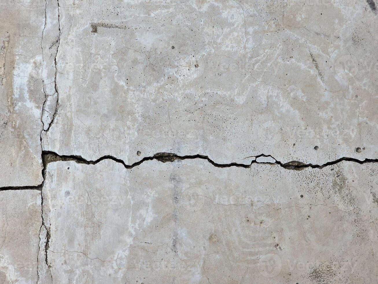 Long cracks in the cement surface photo
