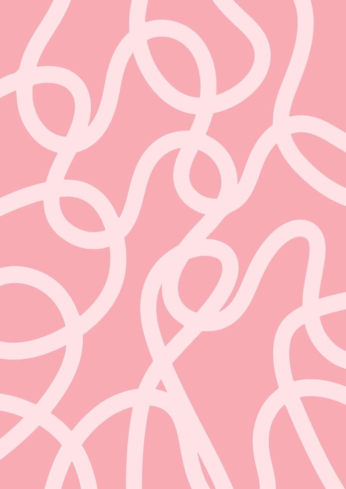 Pastel pink hand drawn scribbled line background design vector