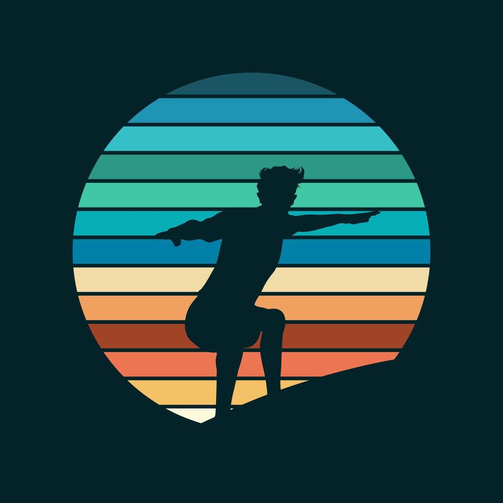 Retro styled surfing background design vector
