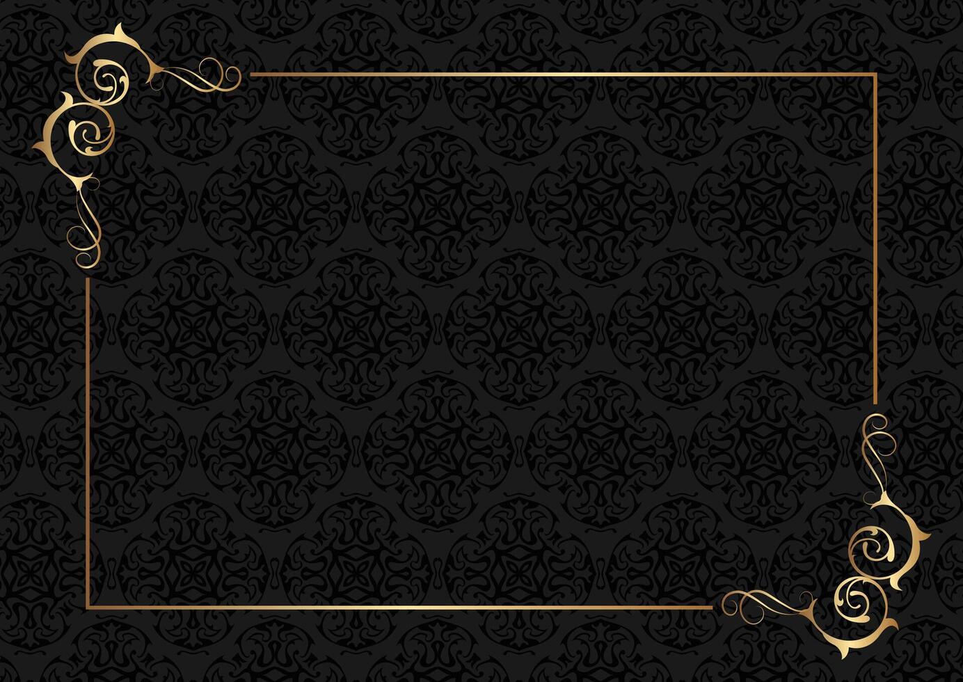 Elegant background with a decorative gold border vector