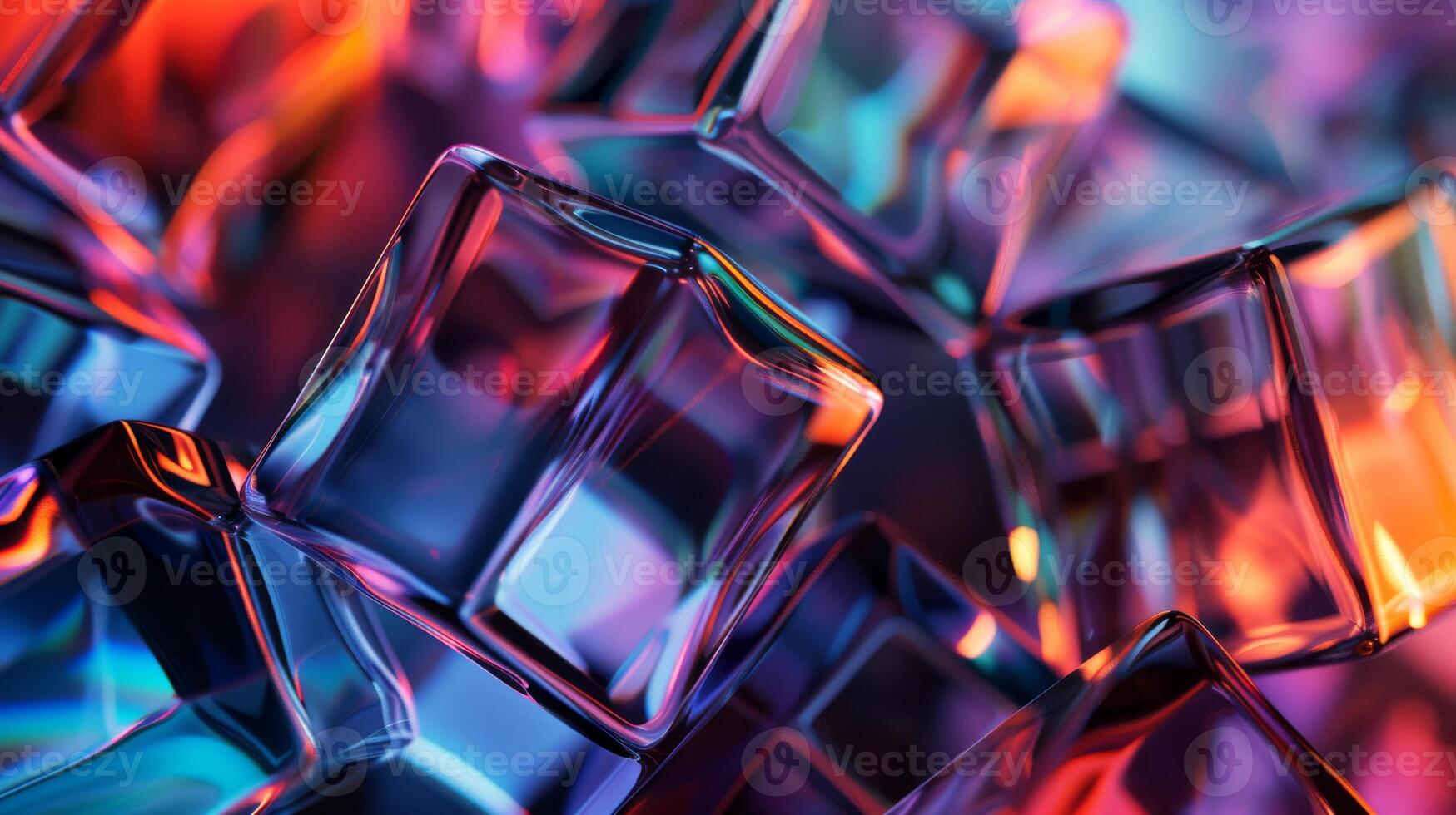 Neon cubes arranged in a mesmerizing abstract formation photo