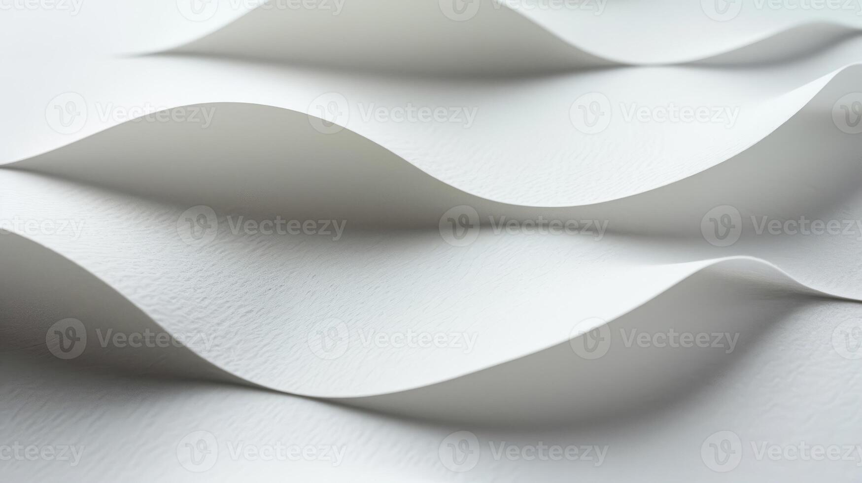 Sleek white paper waves creating a serene flow photo