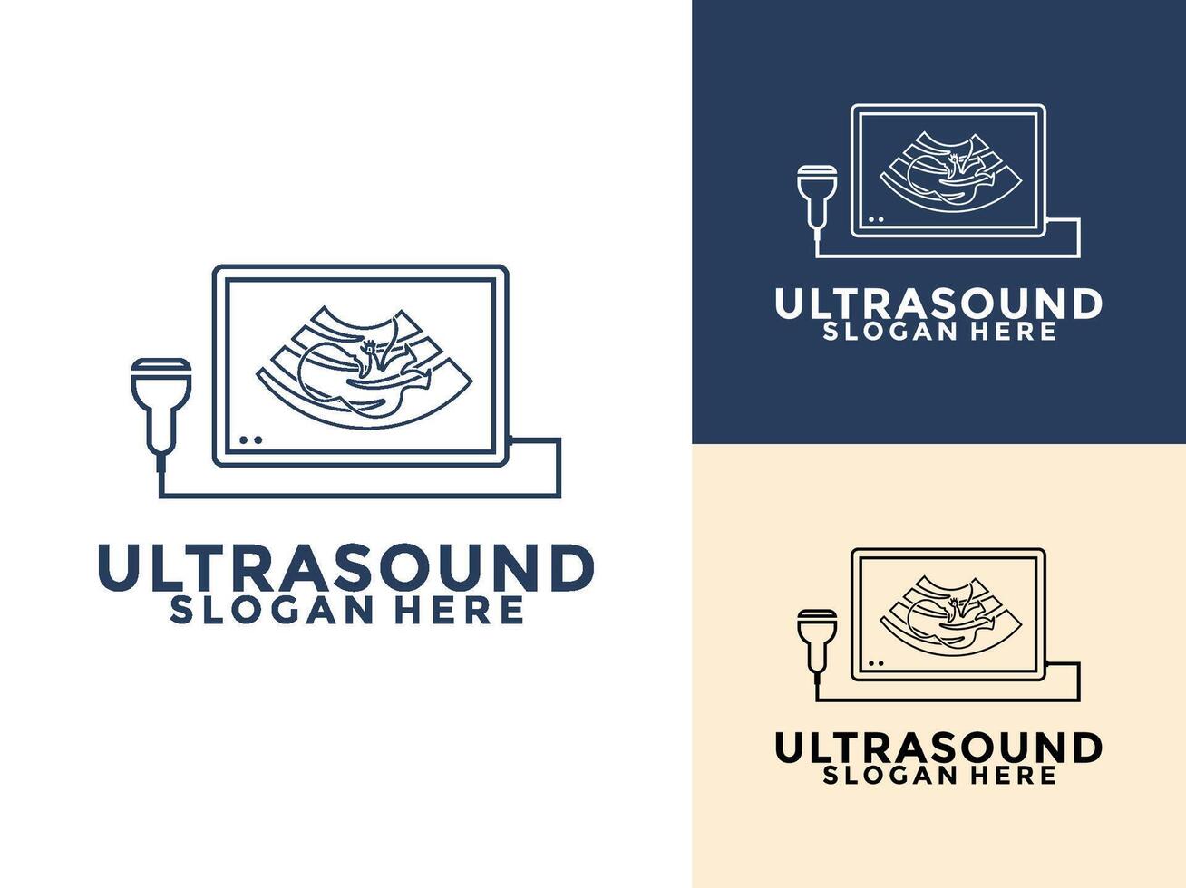 Ultrasound diagnostics logo. Ultrasound pregnancy Logo icon template, Medical research vector