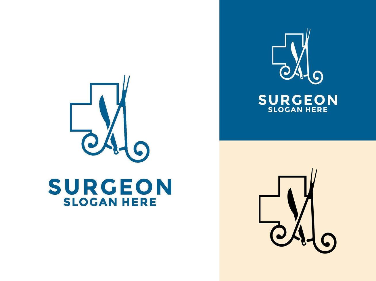 Surgeon logo design, Surgery department logo. Medical surgical logo, Surgery department logo vector