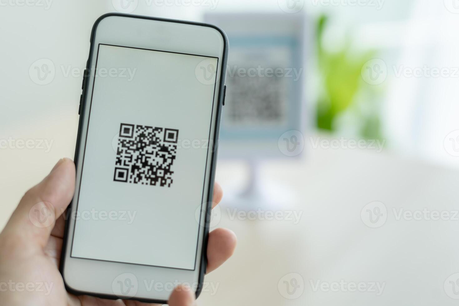 Pay online, QR codes to pay credit card bill after receiving document invoice online. payment, receive, paying electricity, digital payments, technology, scanning, financial transactions photo